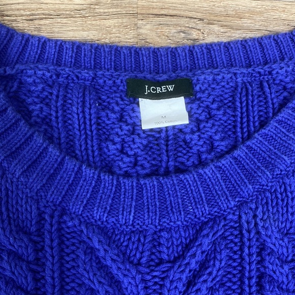 J. Crew Royal Blue Cable Knit Sweater - Picture 4 of 6